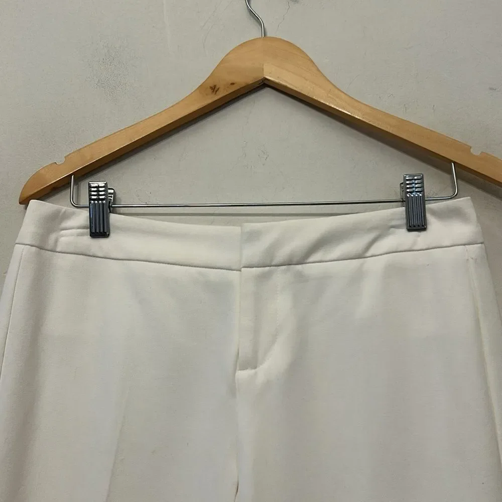 Cynthia Rowley cream slim cropped pants with slit detail at ankle Size 4 New